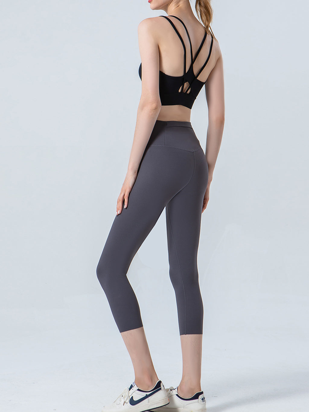 Wide Waistband Cropped Sports Leggings - Lilixa.store