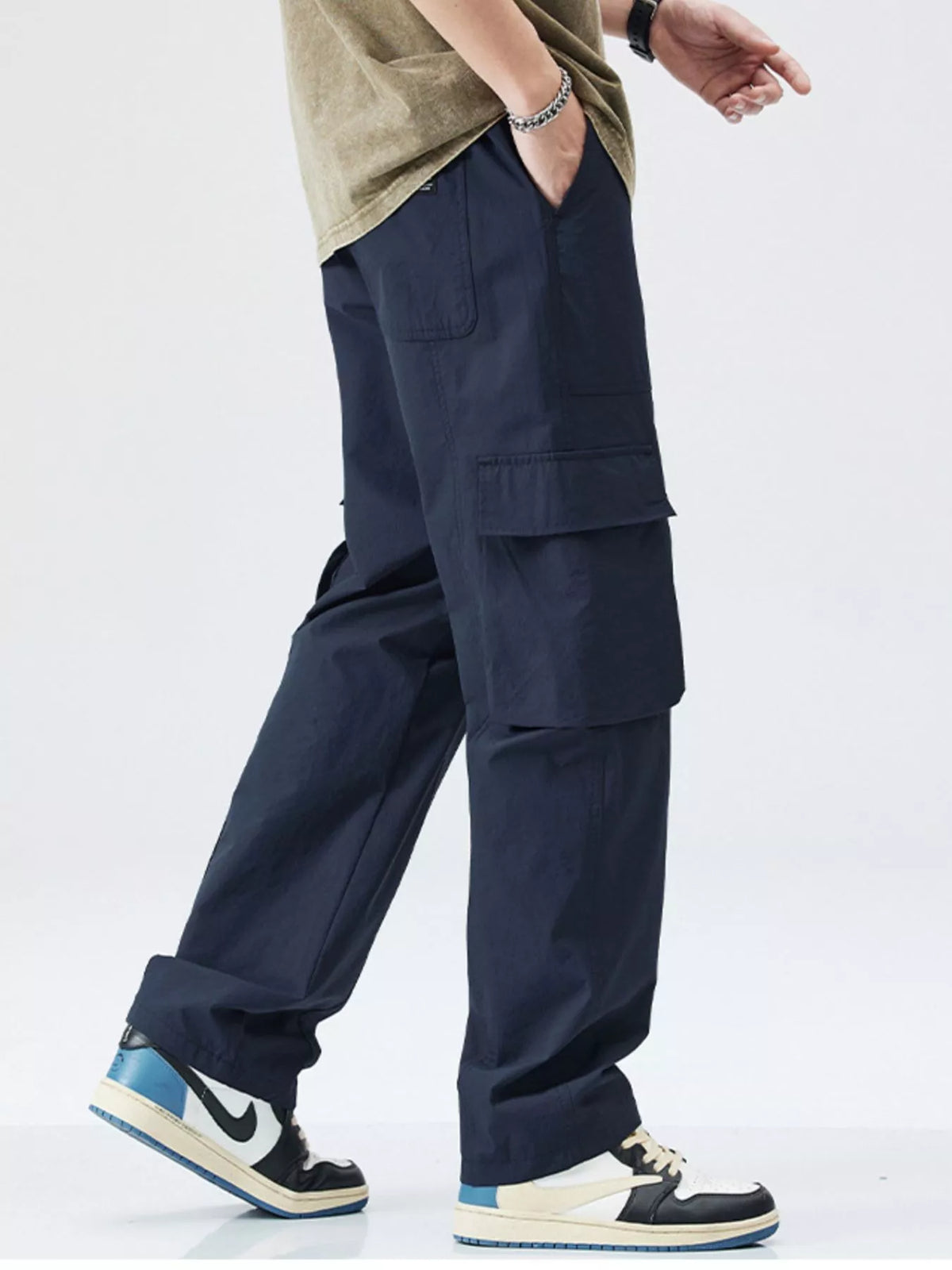 Men's Full Size Relaxed Fit Cargo Pants Plus Size, view 4