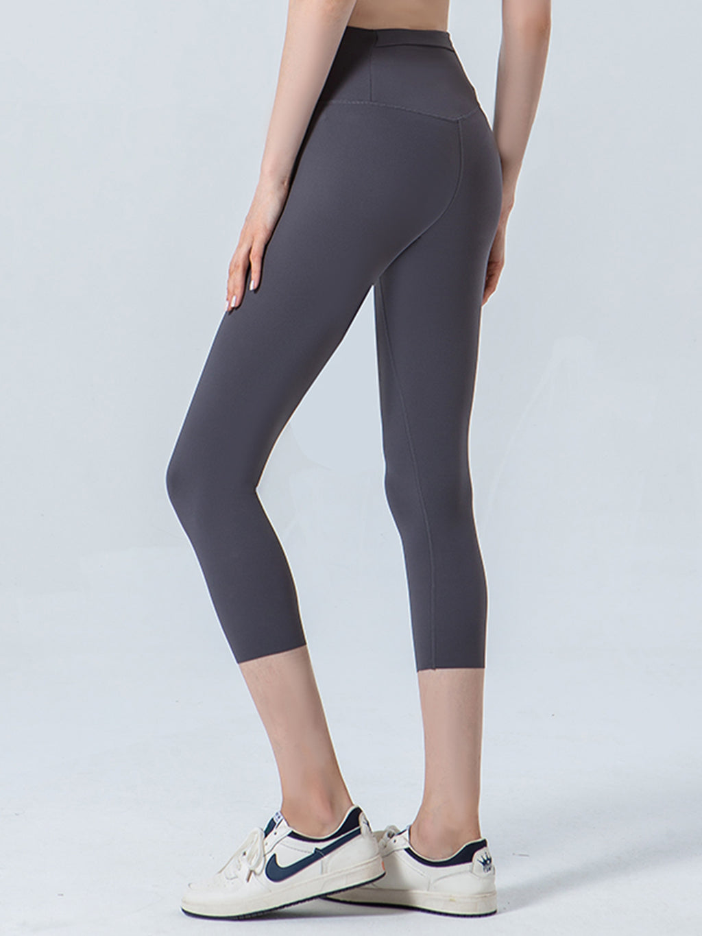 Wide Waistband Cropped Sports Leggings - Lilixa.store