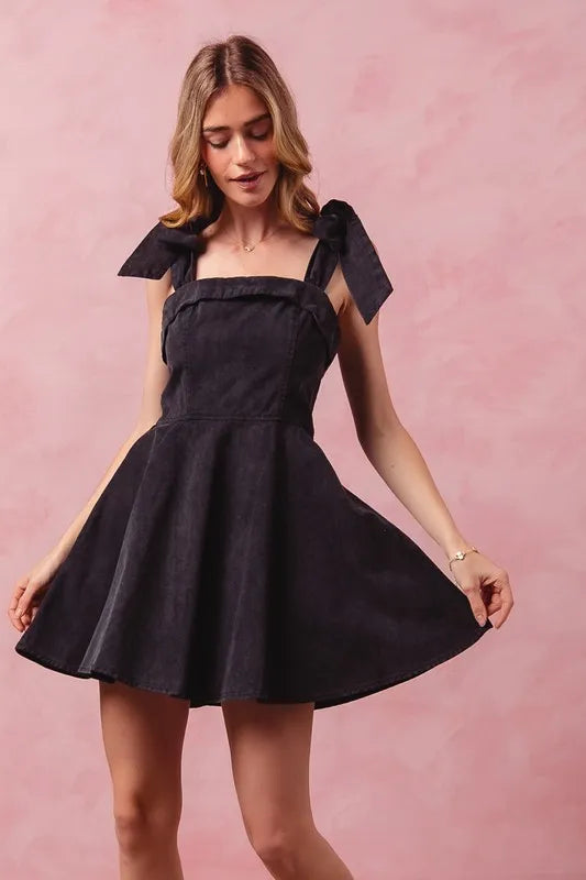 SO ME Fit and Flare Washed Gameday Dress - Lilixa.store