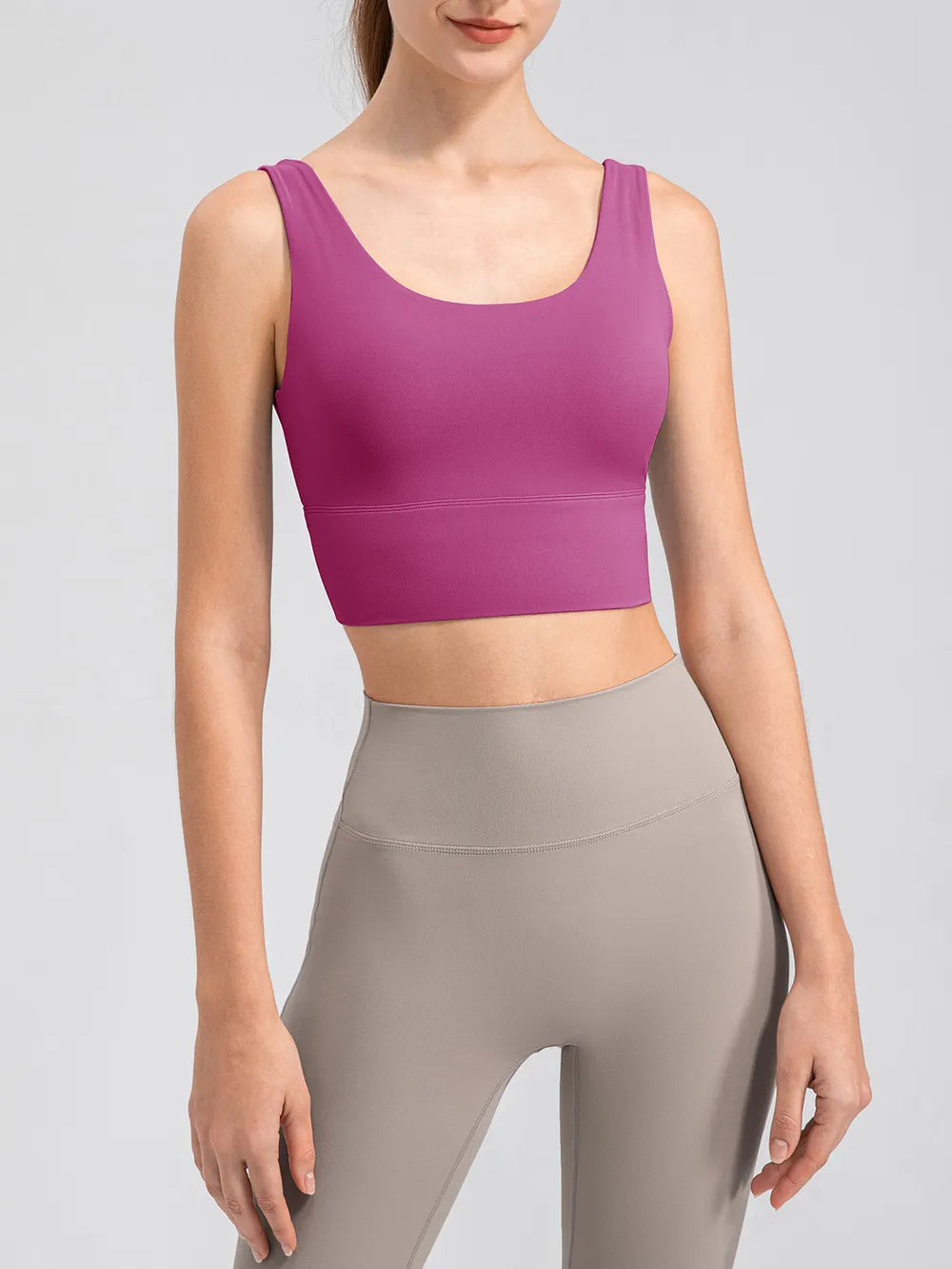 Scoop Neck Wide Strap Active Tank - Lilixa.store