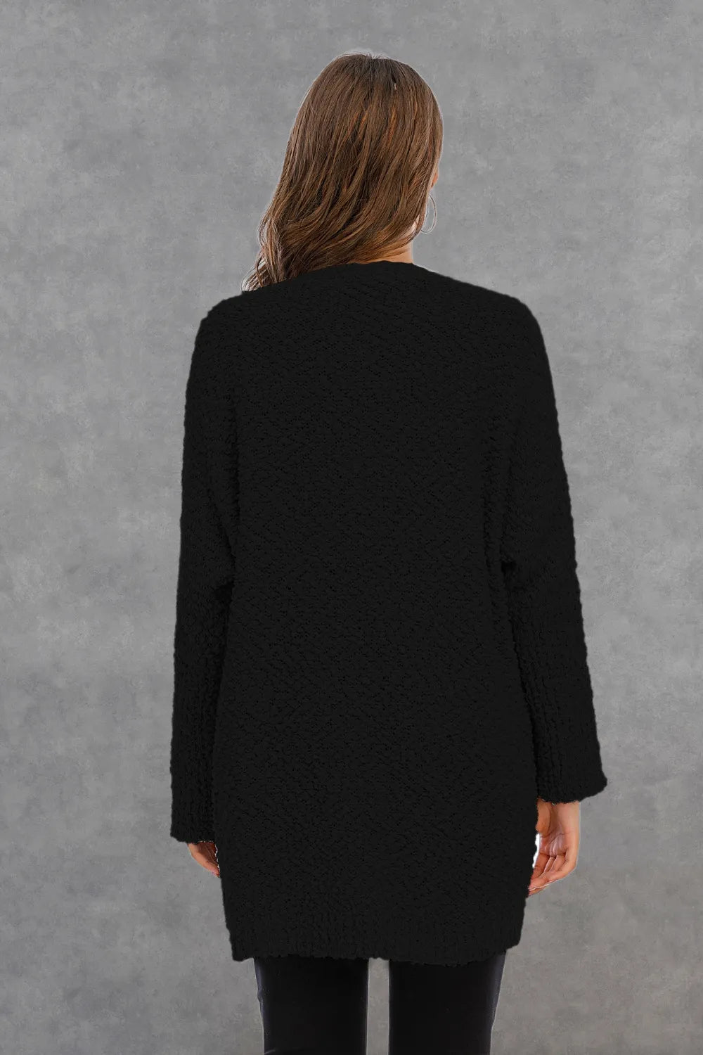 Angel Wings Pocketed Open Front Long Sleeve Cardigan - Lilixa.store