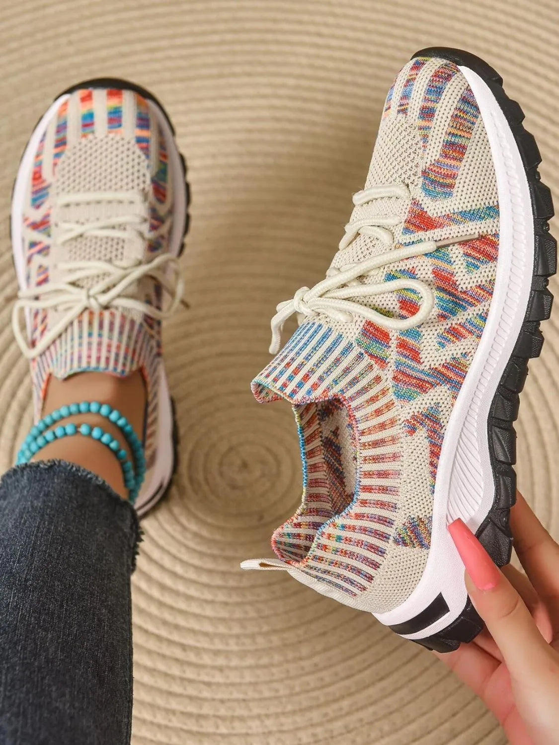 Mesh Knit Lace Up Athletic - Lilixa.store