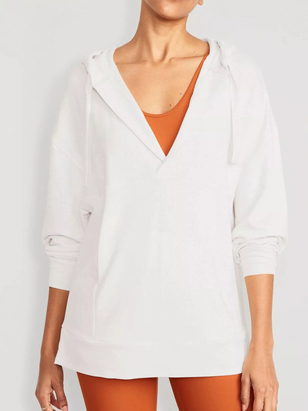 Drawstring Kangaroo Pocket Long Sleeve Hoodie - Lilixa.store