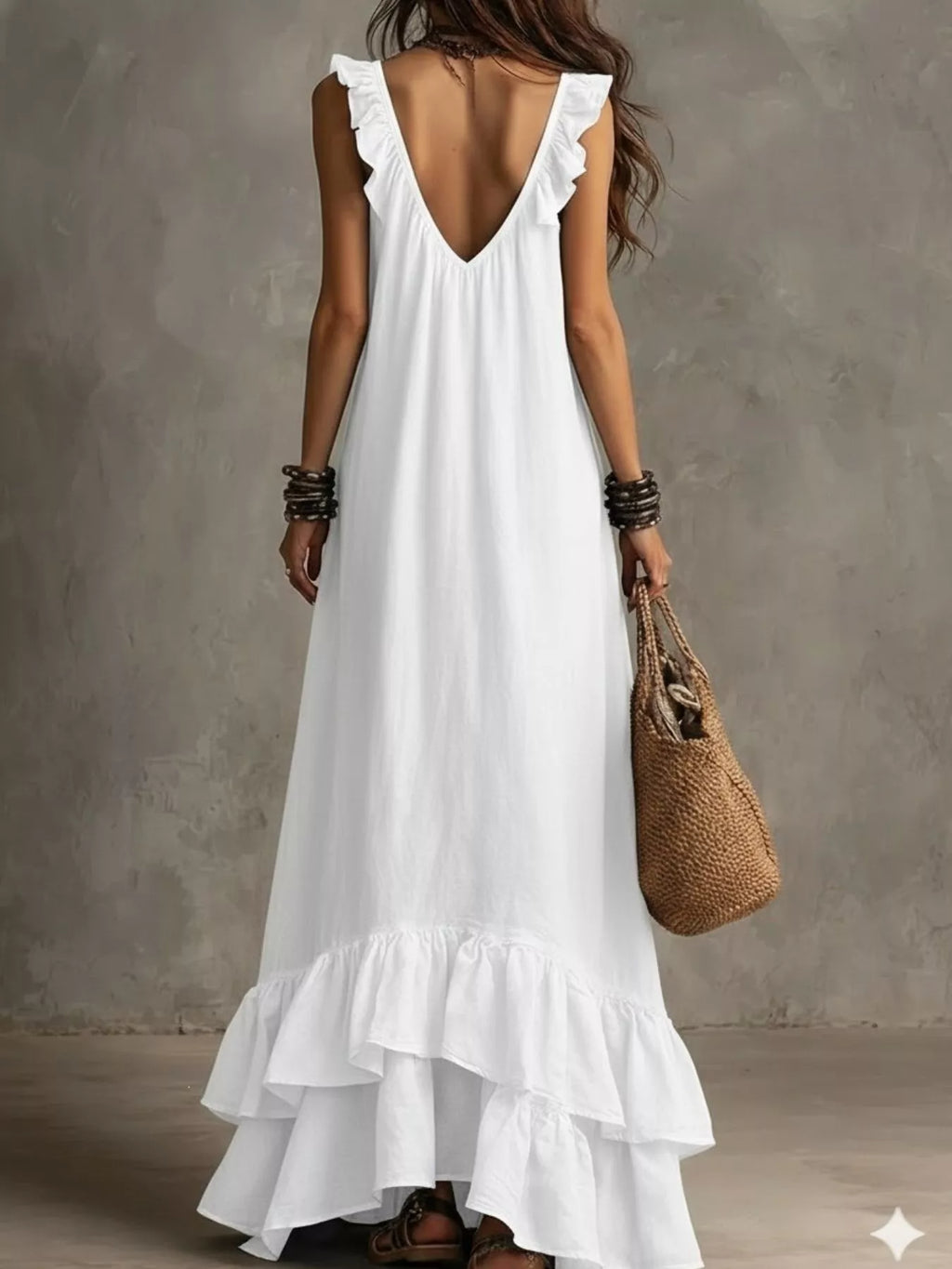 Ruffled Sleeveless Maxi Dress, view 3