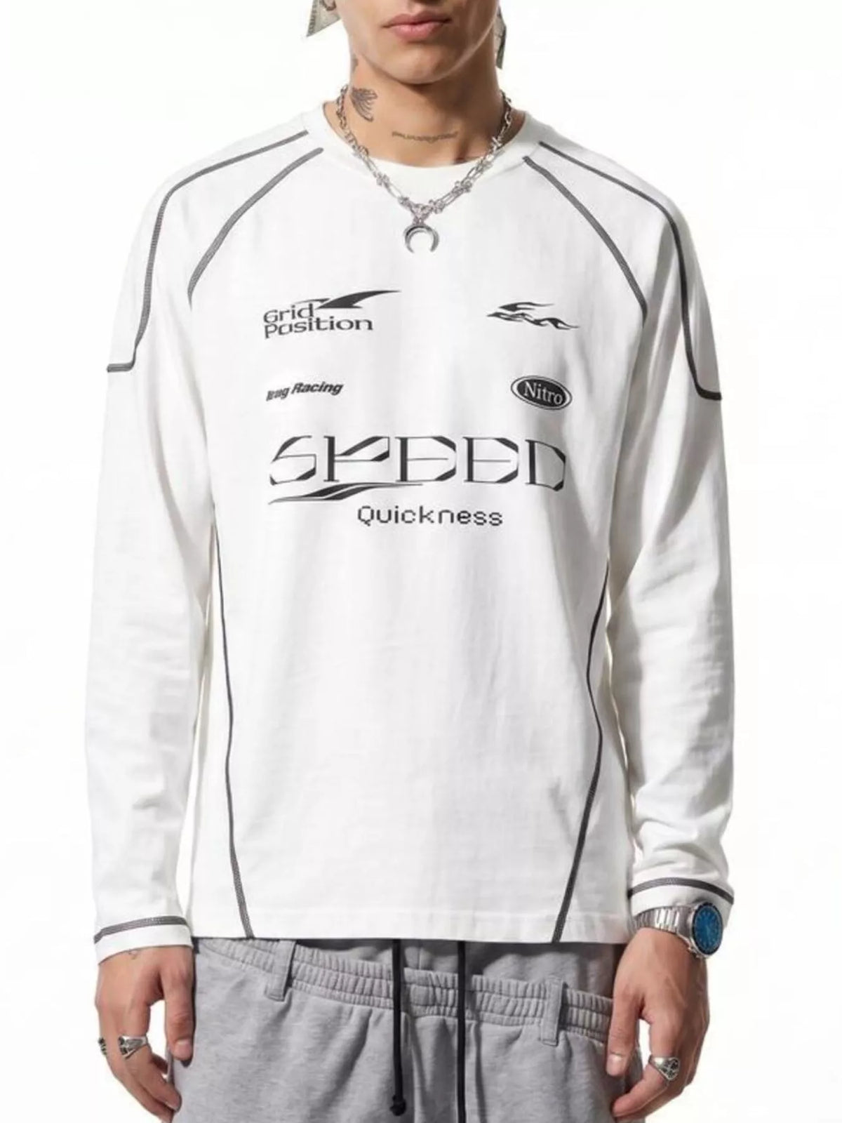 Men's Letter Graphic Long Sleeve T-Shirt - Lilixa.store