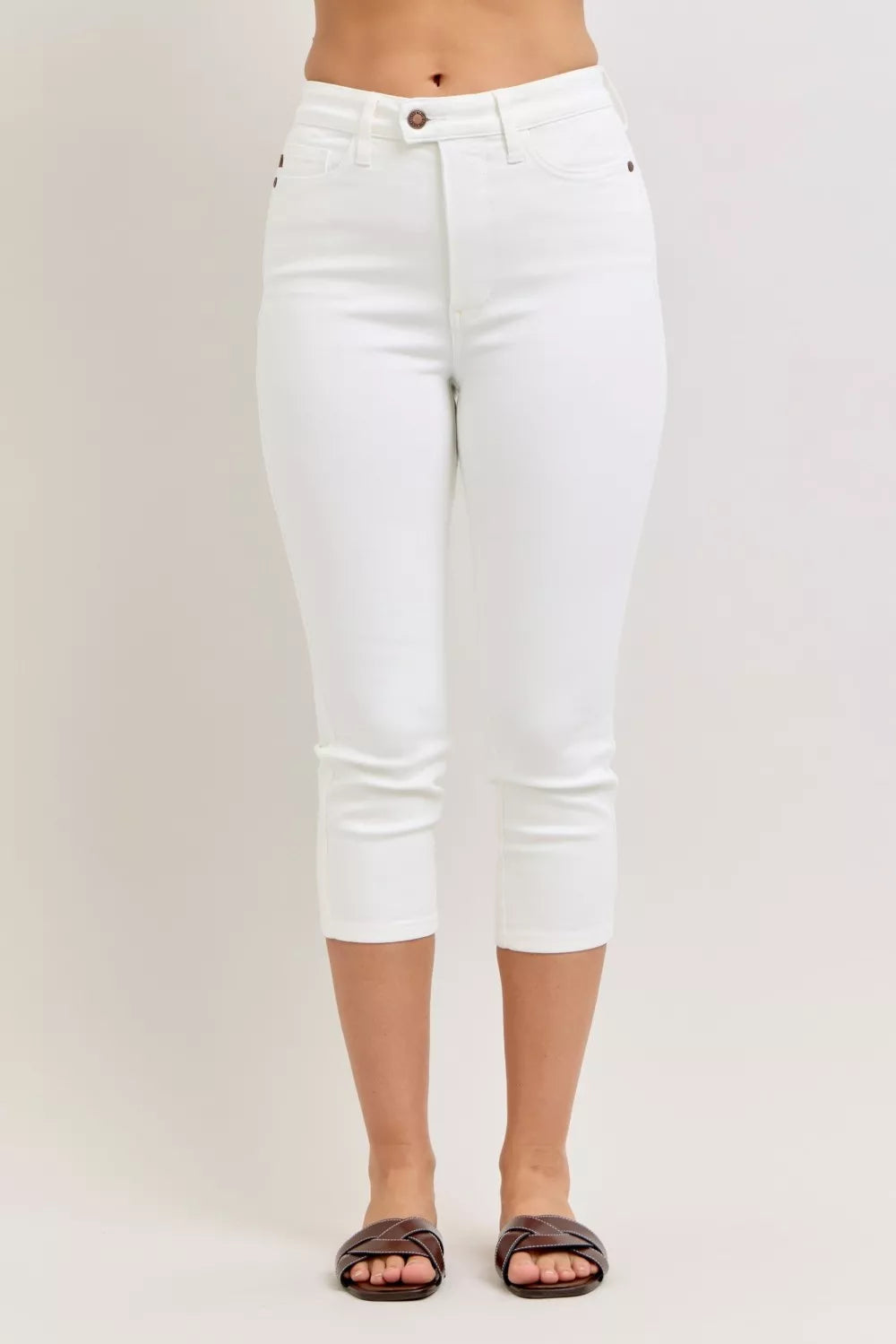 Judy Blue High Waist Extended Waistband Capri Pants with Spade Pockets - Lilixa.store