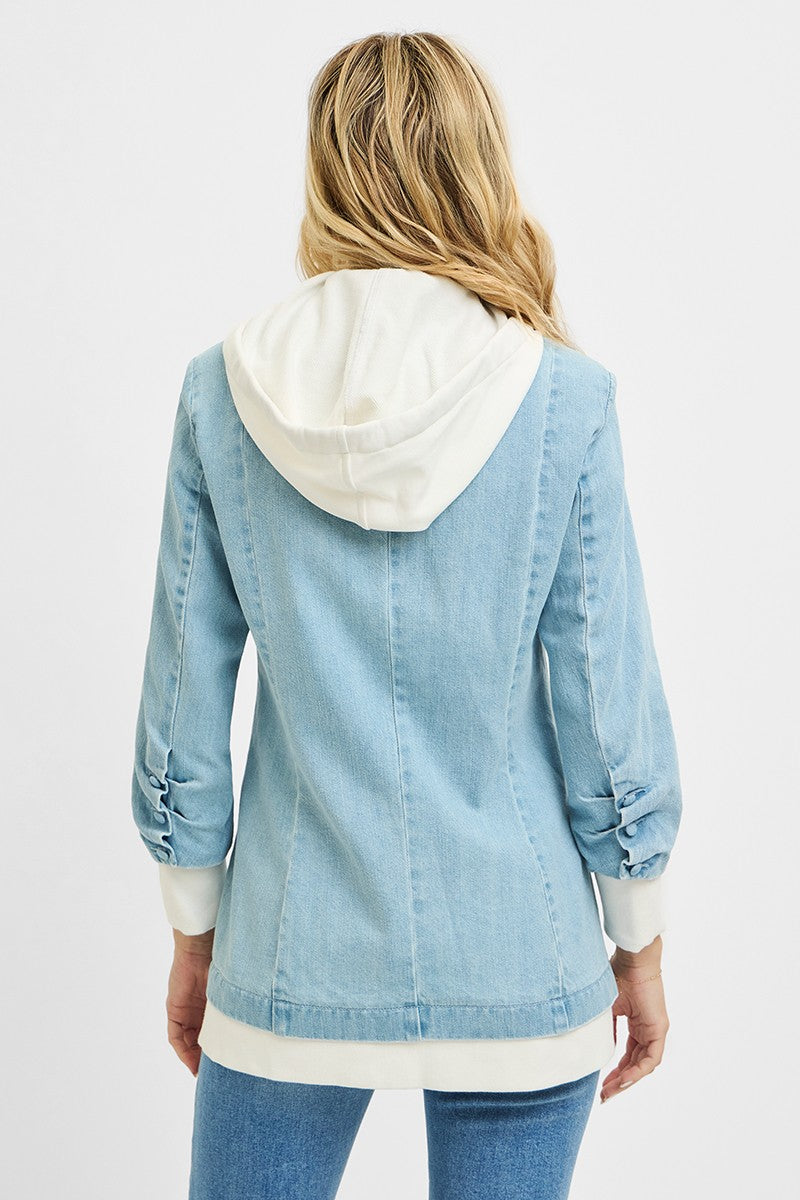 RISEN One Button Blazer with Hoodie Jacket - Lilixa.store