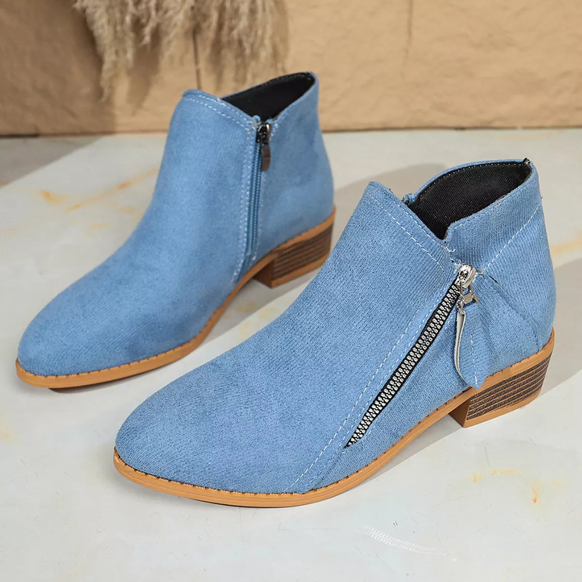 Point Toe Block Heels Boots - Lilixa.store