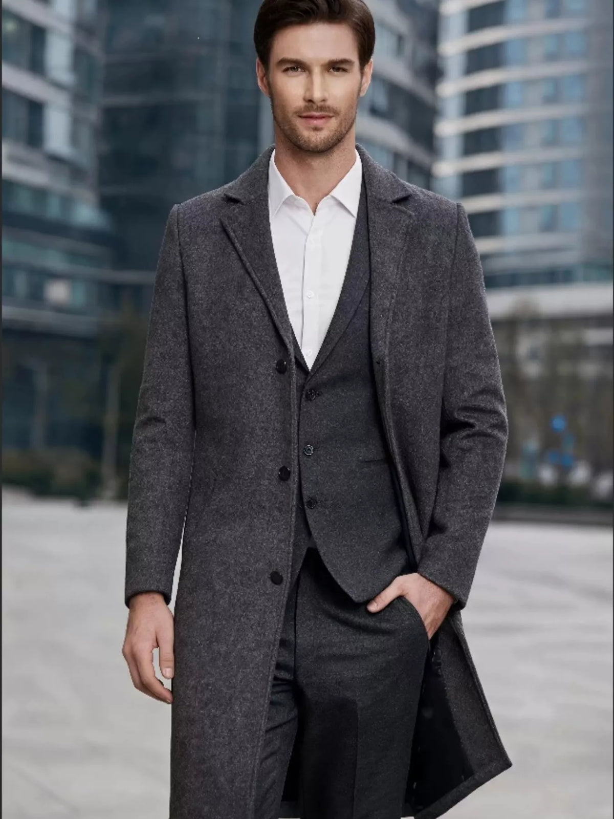 Men's Plus Size Slim-Fit Lapel Collar Overcoat - Lilixa.store