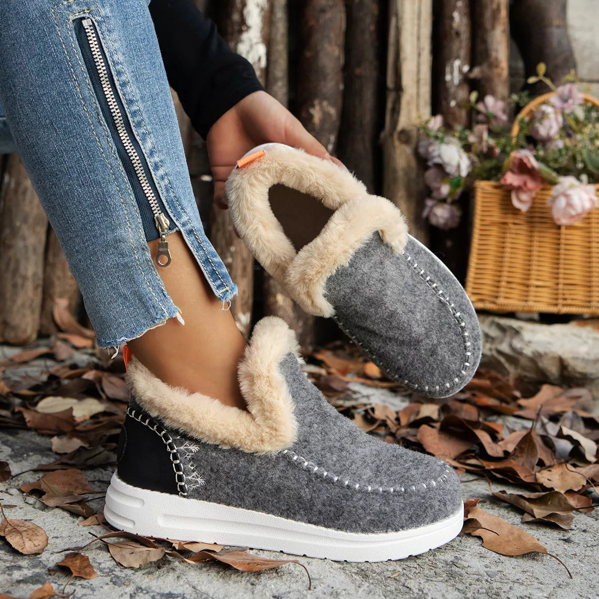 Round Toe Winter Ankle Boots - Lilixa.store