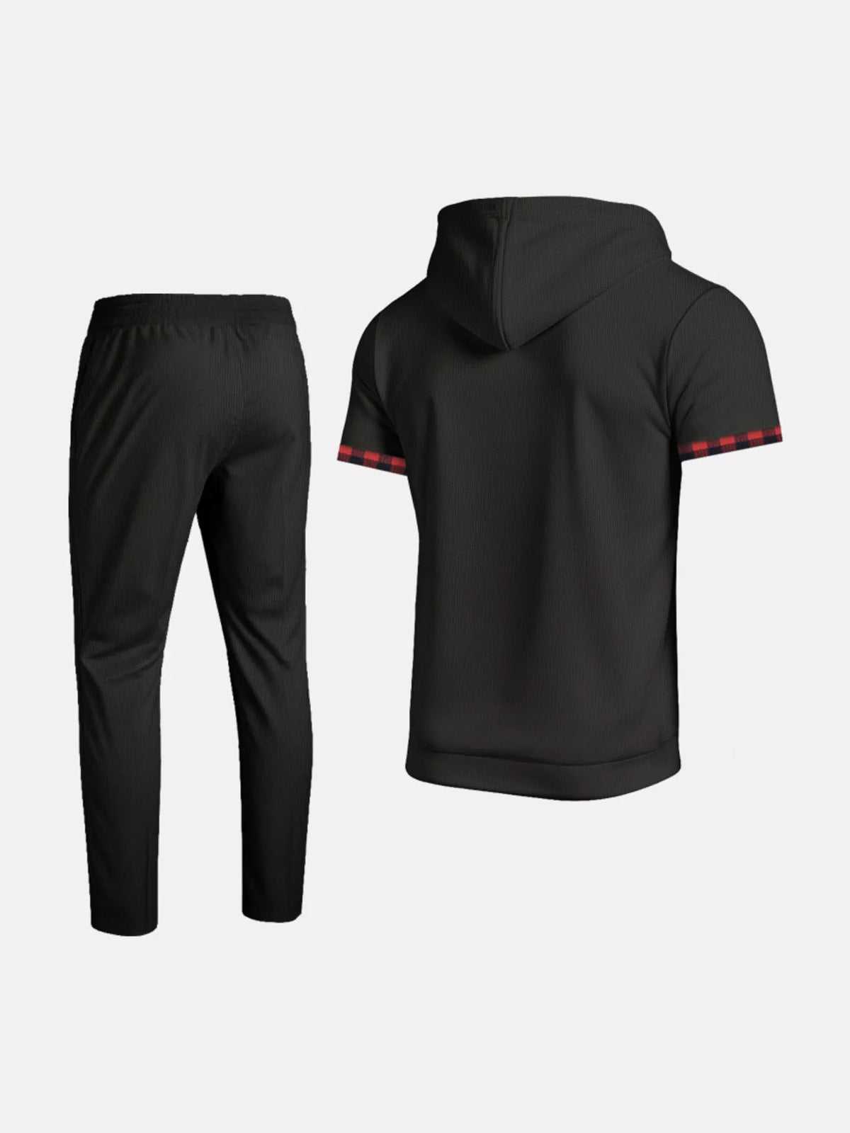 Men's Full Size Casual Short-Sleeve Hoodie and Pants Set Plus Size - Lilixa.store