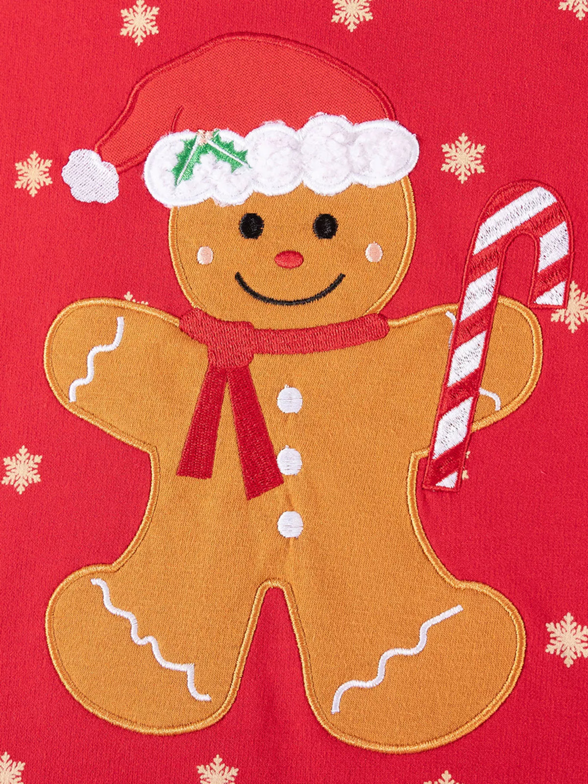 Children's Gingerbread Man Graphic Sweatshirt and Flared Pants Set - Lilixa.store