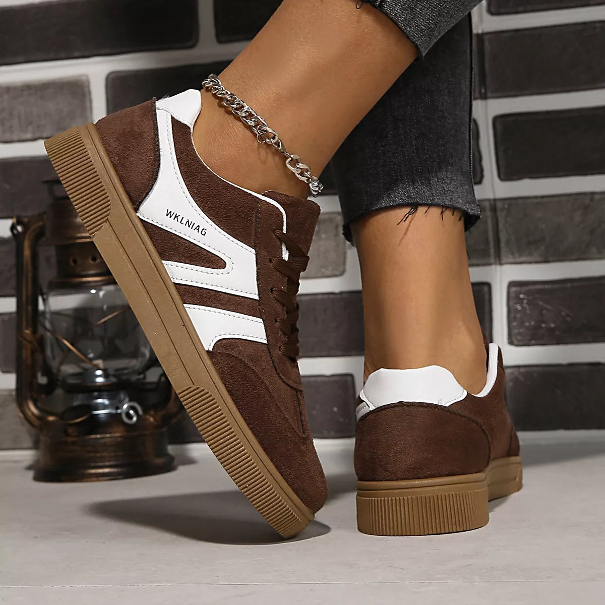 Round Toe Lace Up Sneakers - Lilixa.store