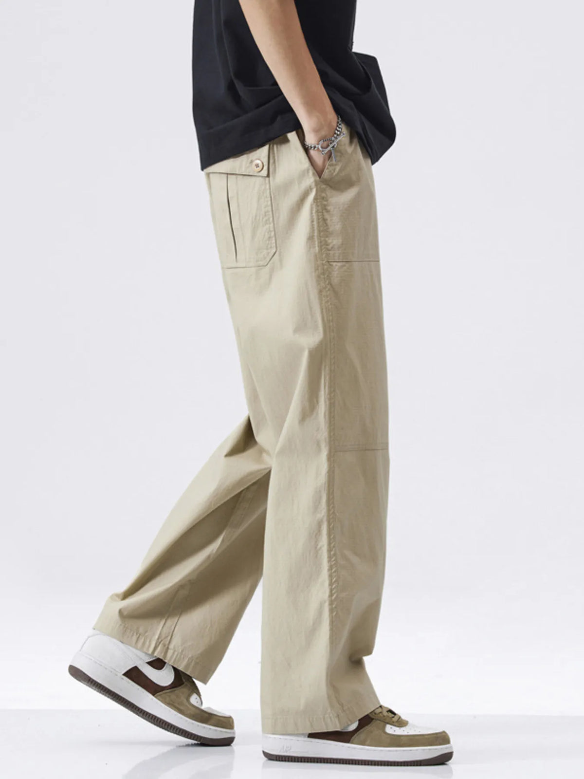 Men's Full Size Relaxed Fit Cargo Pants Plus Size, view 3