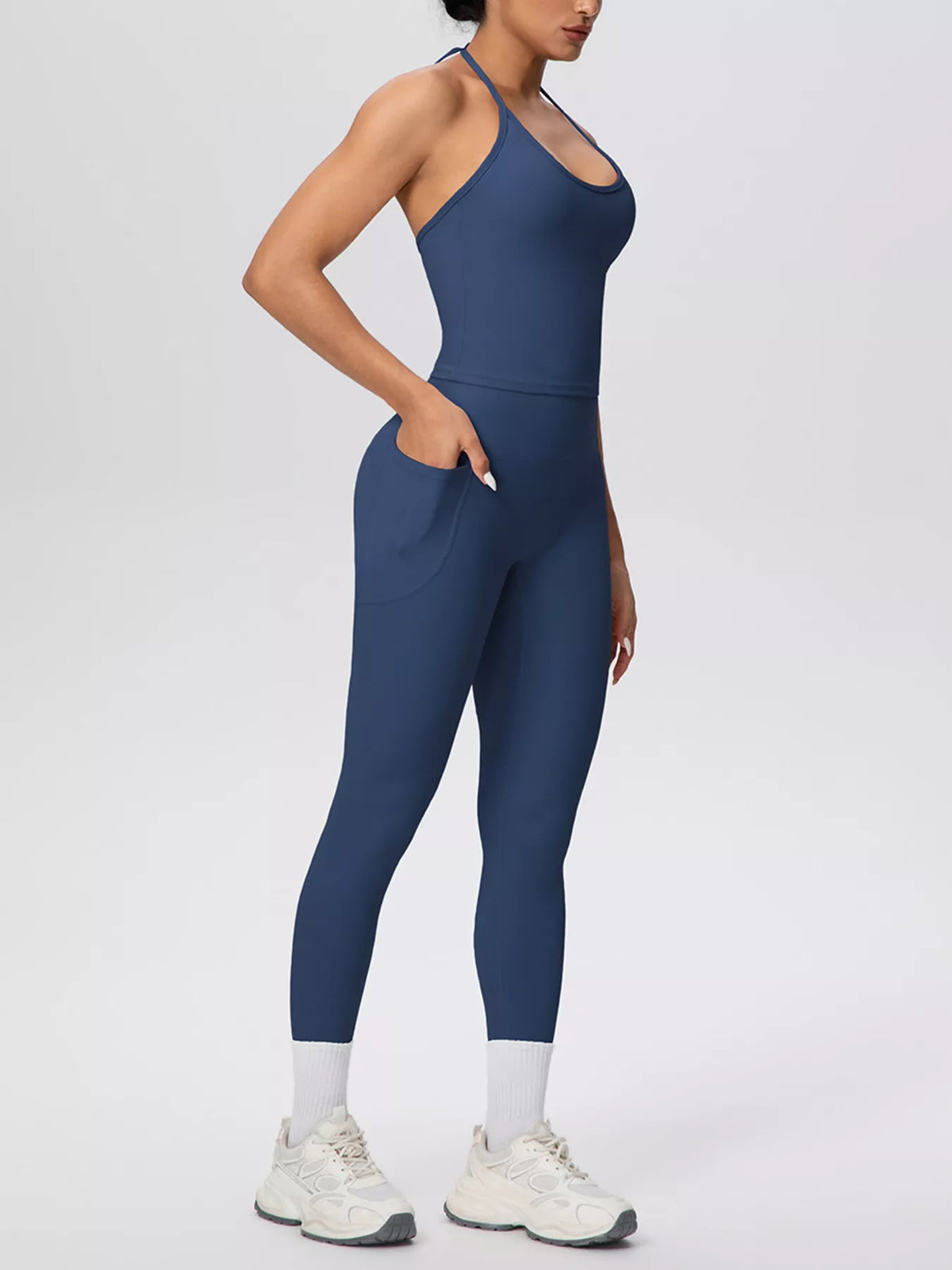 Halter Neck Cami and High-Waisted Leggings Active Set - Lilixa.store
