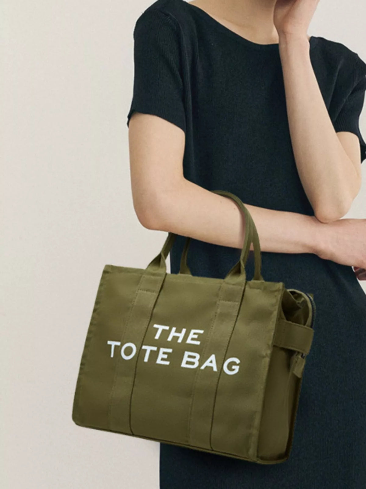 Letter Graphic Canvas Handbag - Lilixa.store
