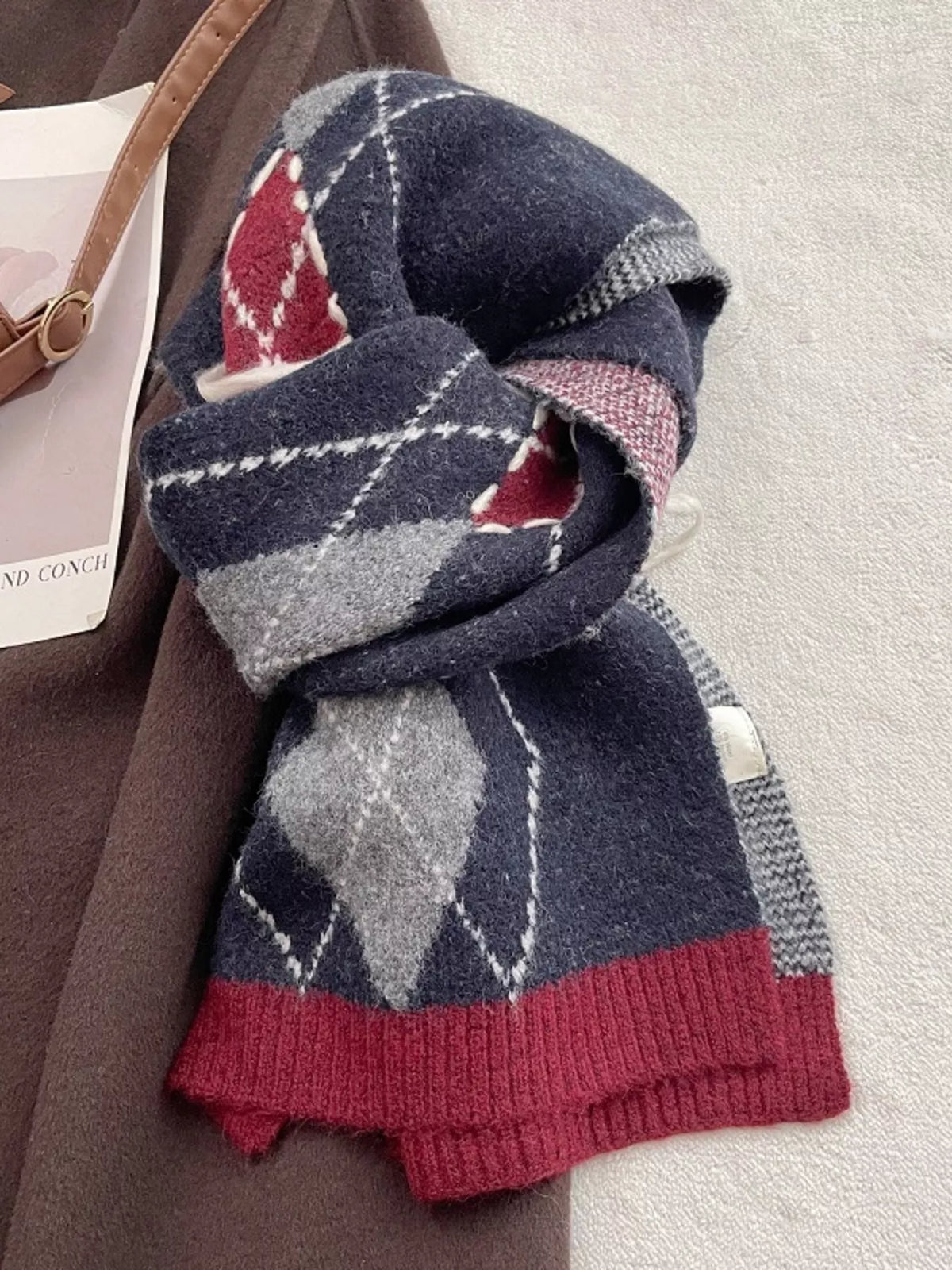 Classic Argyle Knitted Winter Scarf - Lilixa.store