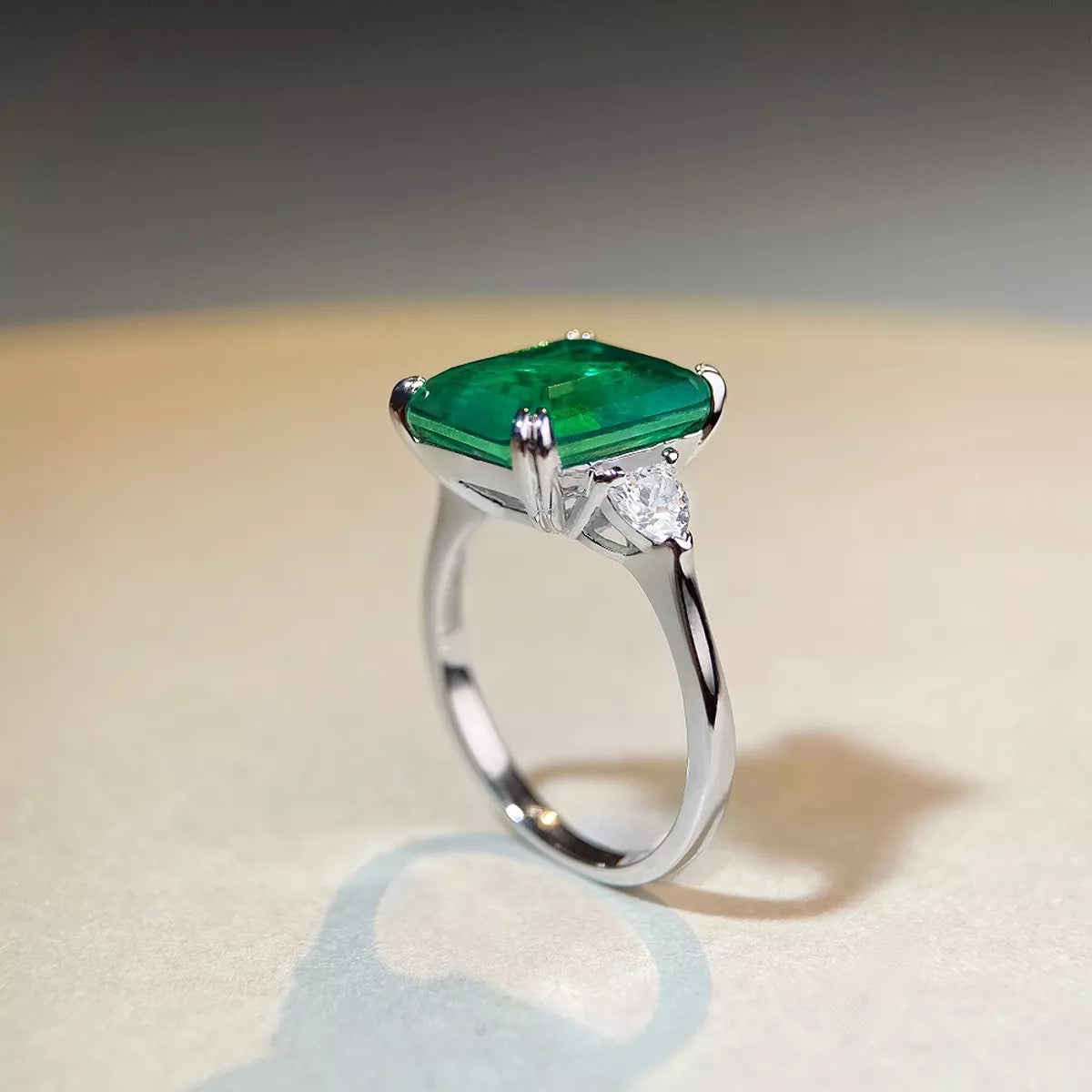 925 Sterling Silver Zircon Geometric Ring