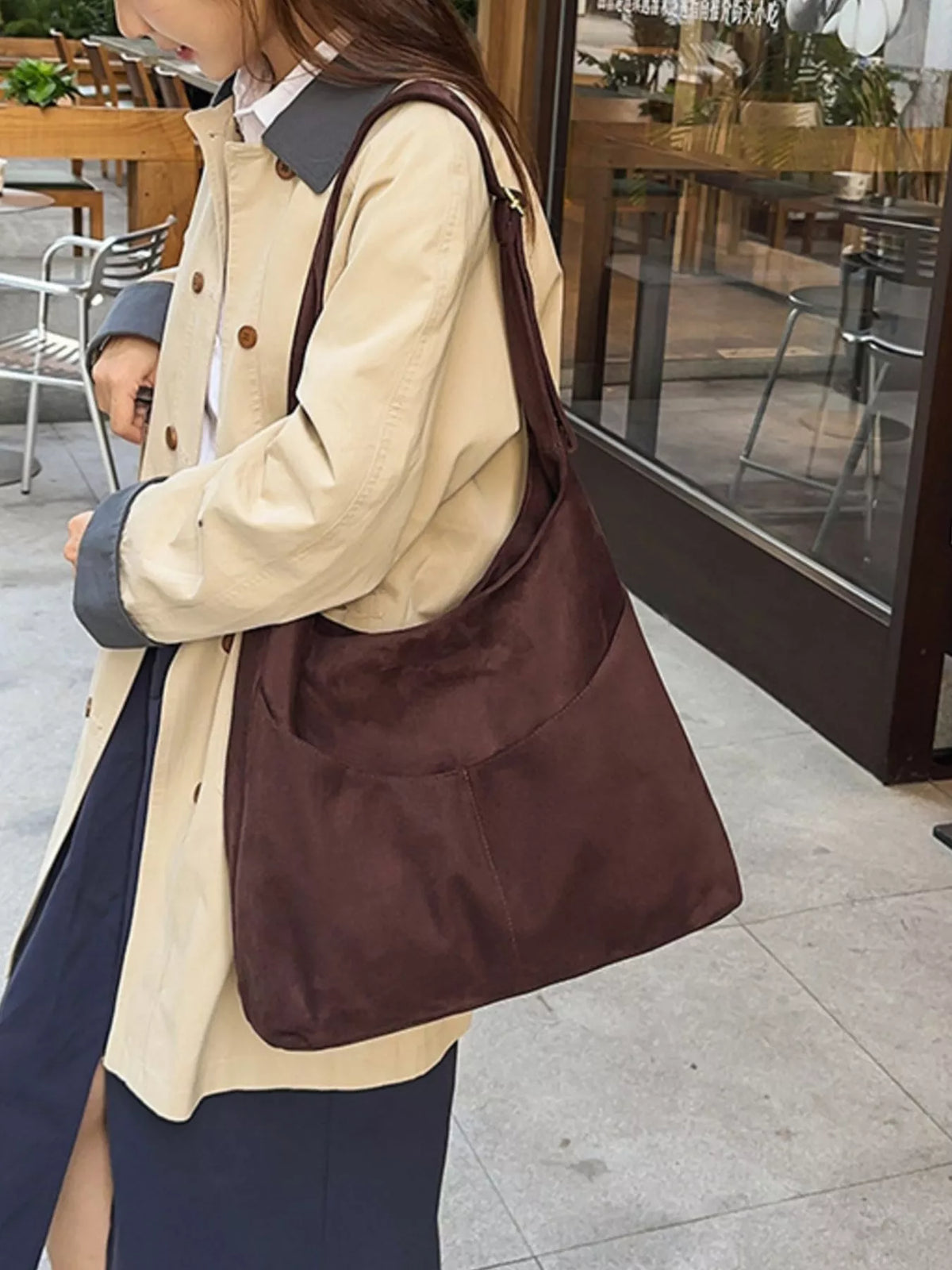 Solid Color Shoulder Bag - Lilixa.store