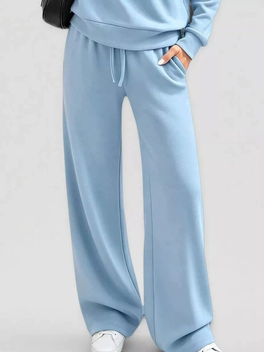 Button Detail Dropped Shoulder Top and Pants Set - Lilixa.store