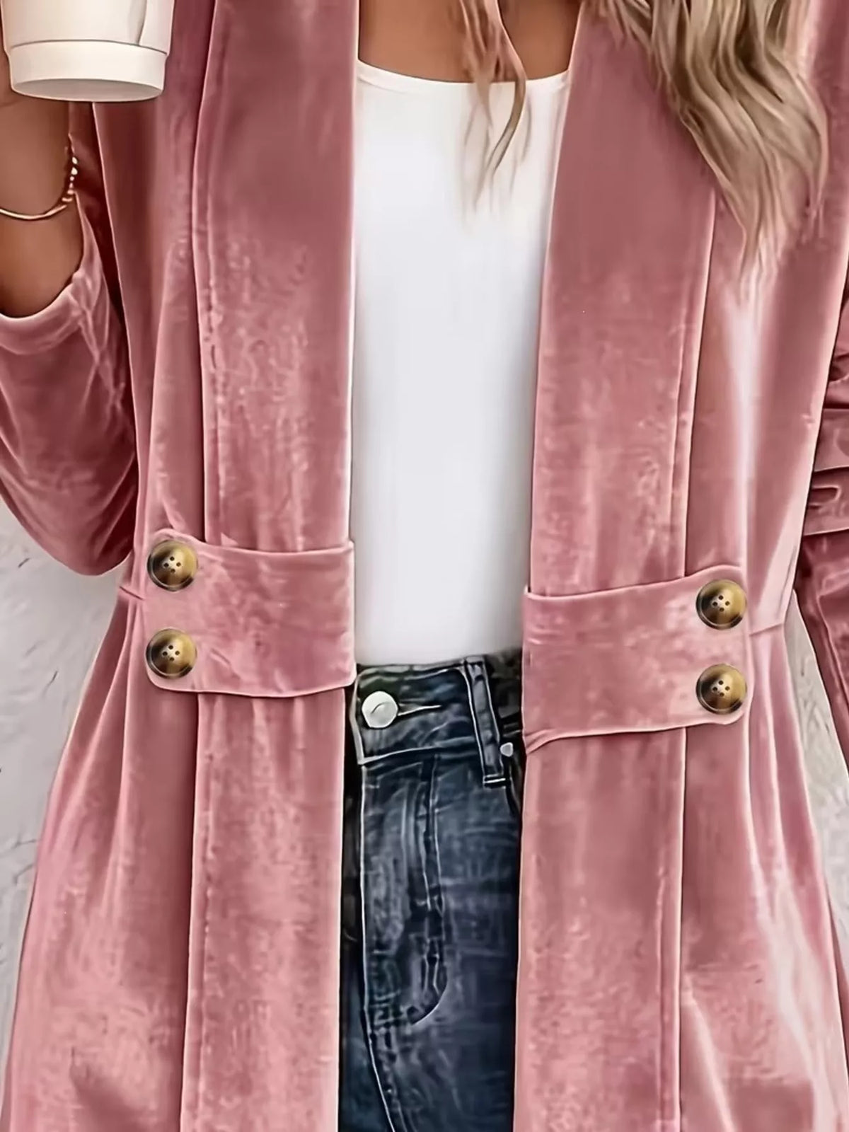 Full Size Velvet Open-Front Cardigan Plus Size - Lilixa.store