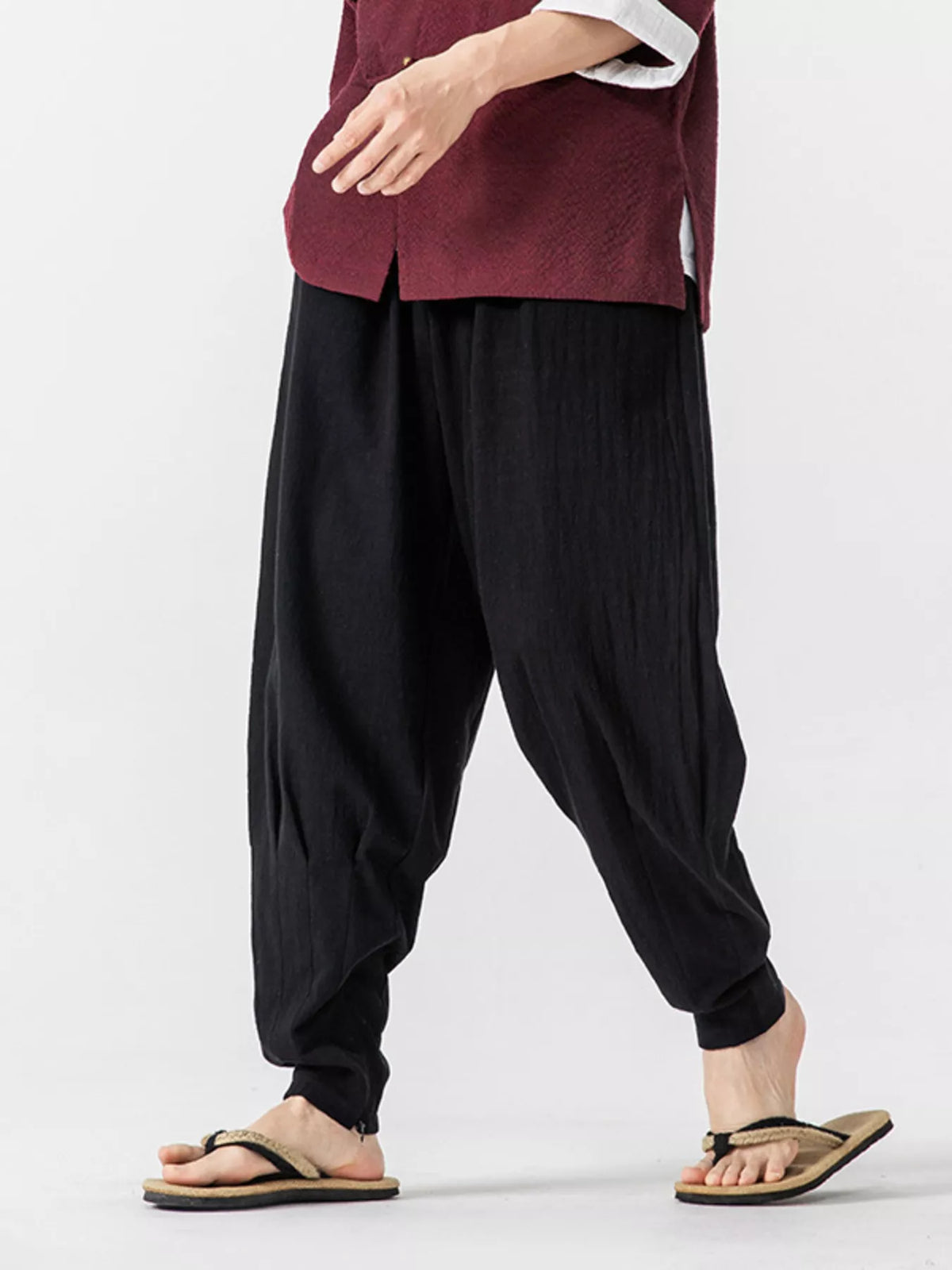 Men's Plus Size Loose Fit Harem Pants, view 6