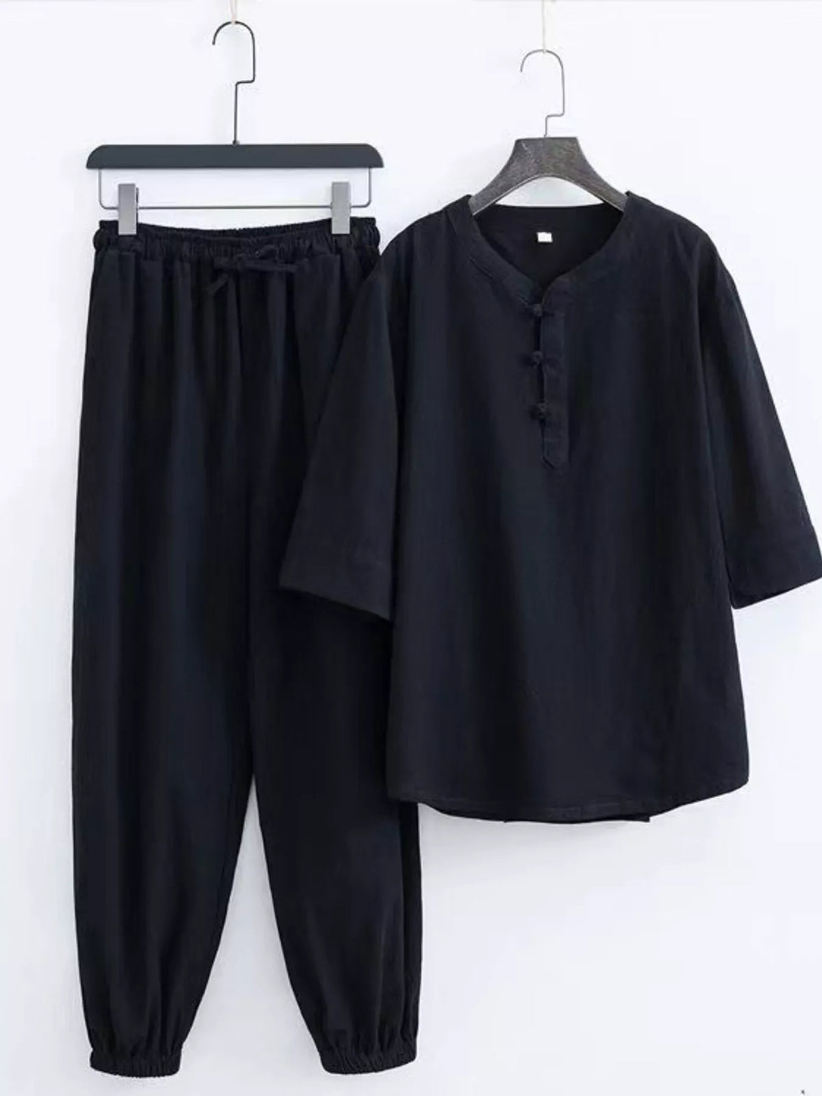 Men's Plus Size Chinese Style Top and Pants Set - Lilixa.store