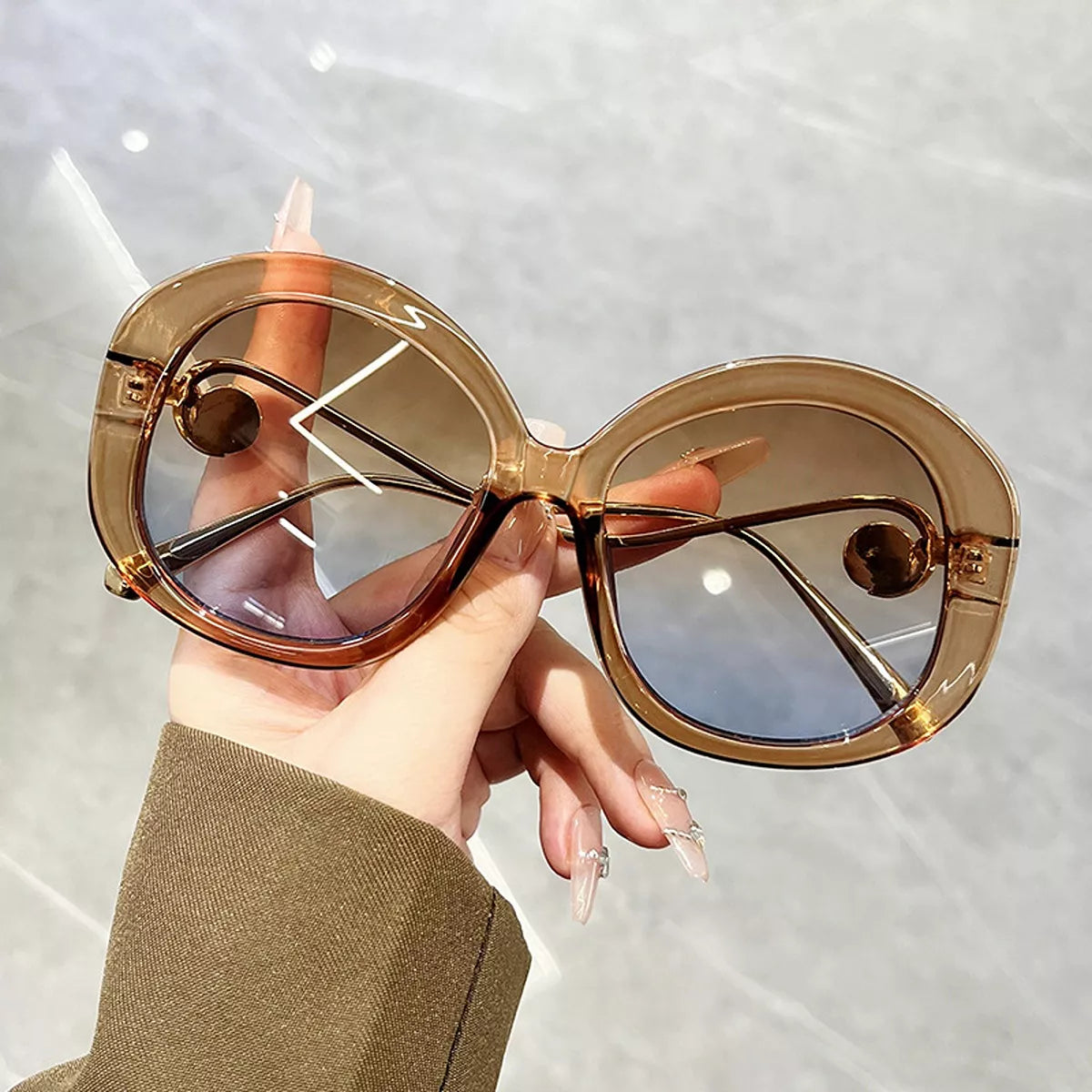 Oversized Round Frame Sunglasses - Lilixa.store