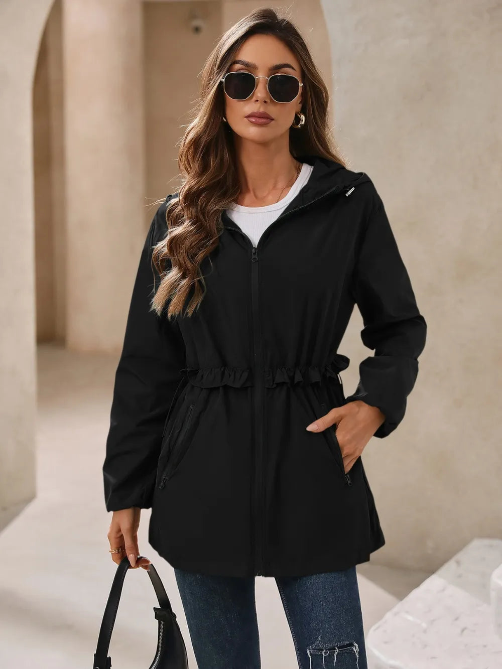 Ivy Lane Outdoor Waterproof Long Sleeve Hooded Windbreaker, view 23