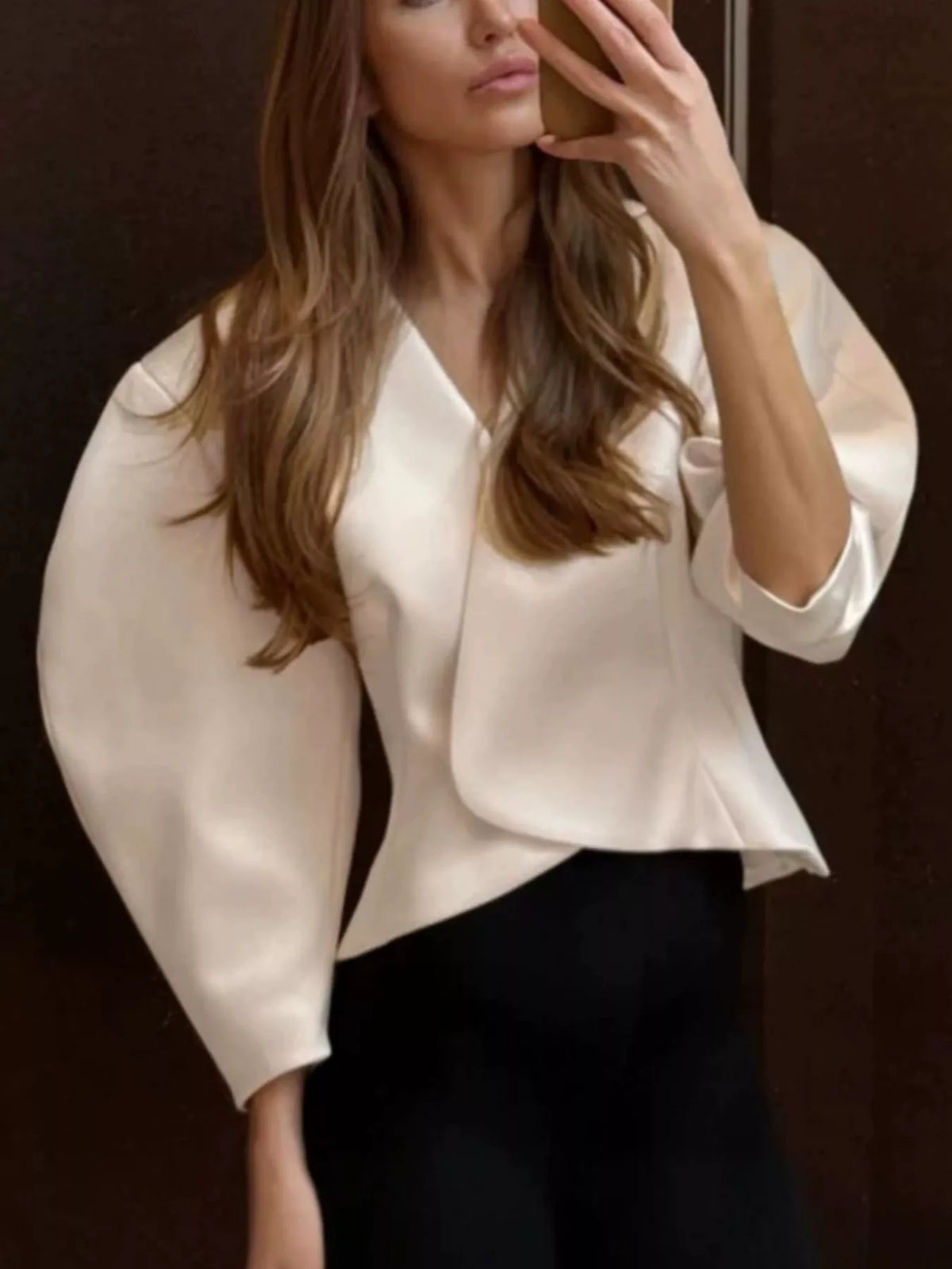 Puff Sleeve Cropped Outerwear - Lilixa.store