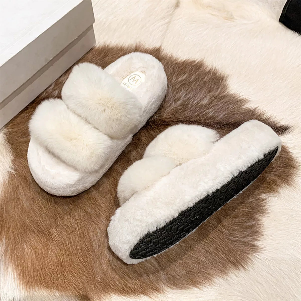 Fluffy Open Toe Slippers - Lilixa.store