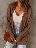 Pocketed Open Front Long Sleeve Cardigan - Lilixa.store