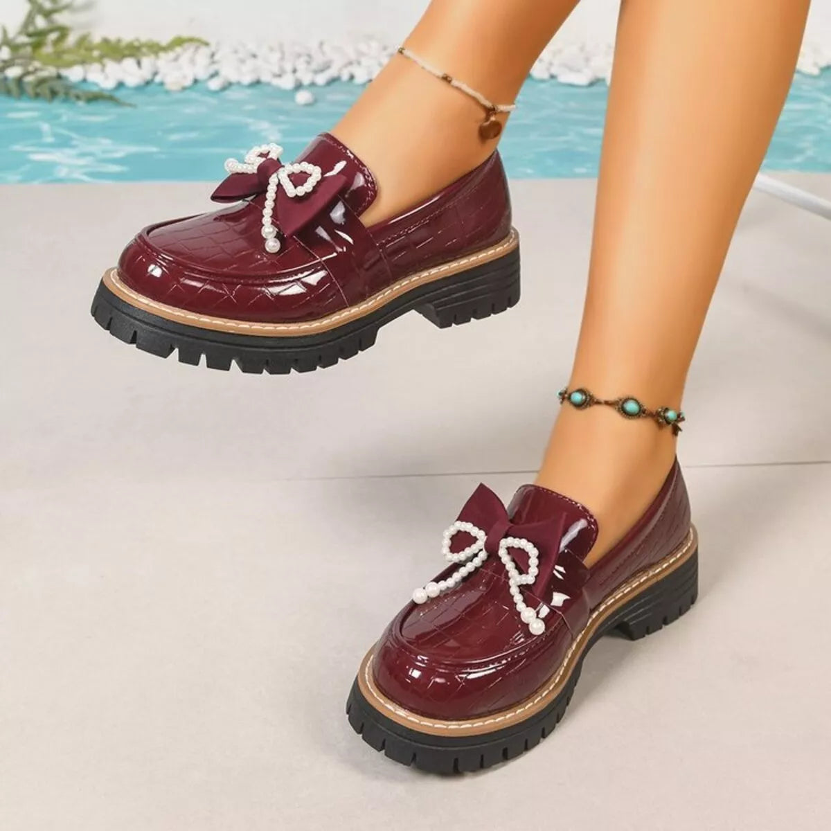 Round Toe Platform Loaferss - Lilixa.store