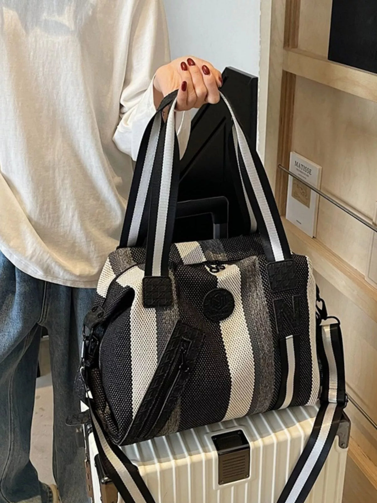 Striped Duffle Bag - Lilixa.store