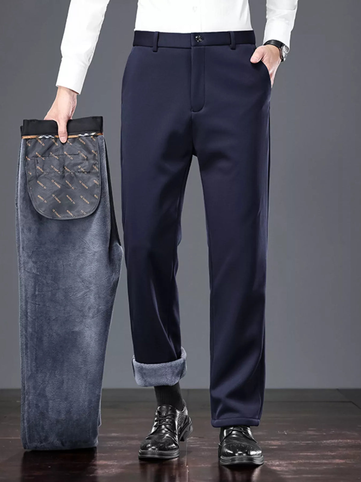 Men's Pocketed Thermal Straight Leg Pants - Lilixa.store