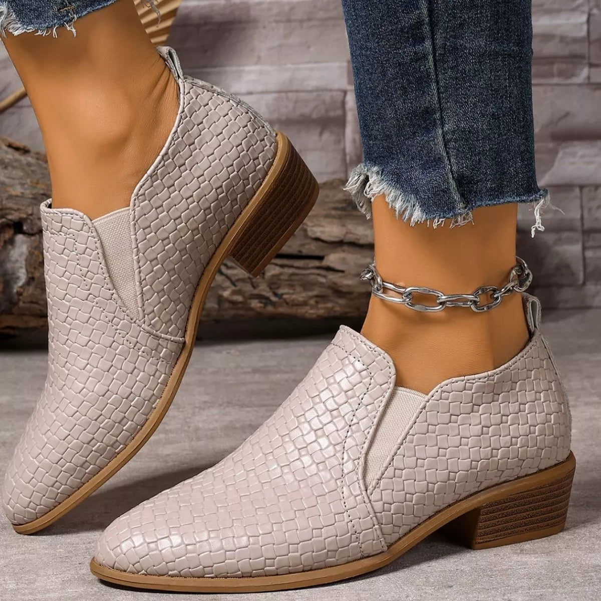 Point Toe Block Heels Ankle Boots, view 11