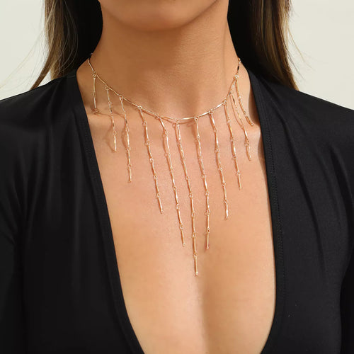 18K Gold-Plated Tassel Waterfall Necklace - Lilixa.store