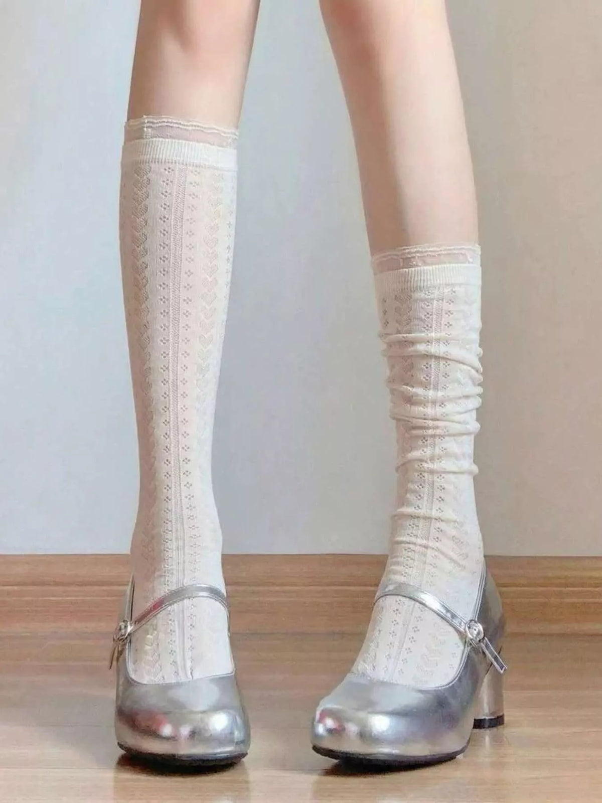 Lace Patterned Mid-Calf Socks - Lilixa.store