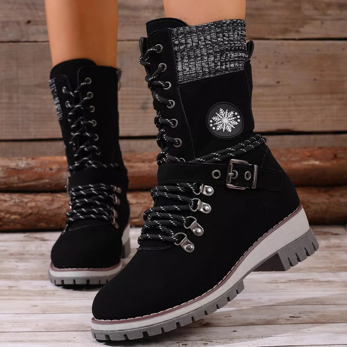 Lace-Up Ankle Combat Boots - Lilixa.store