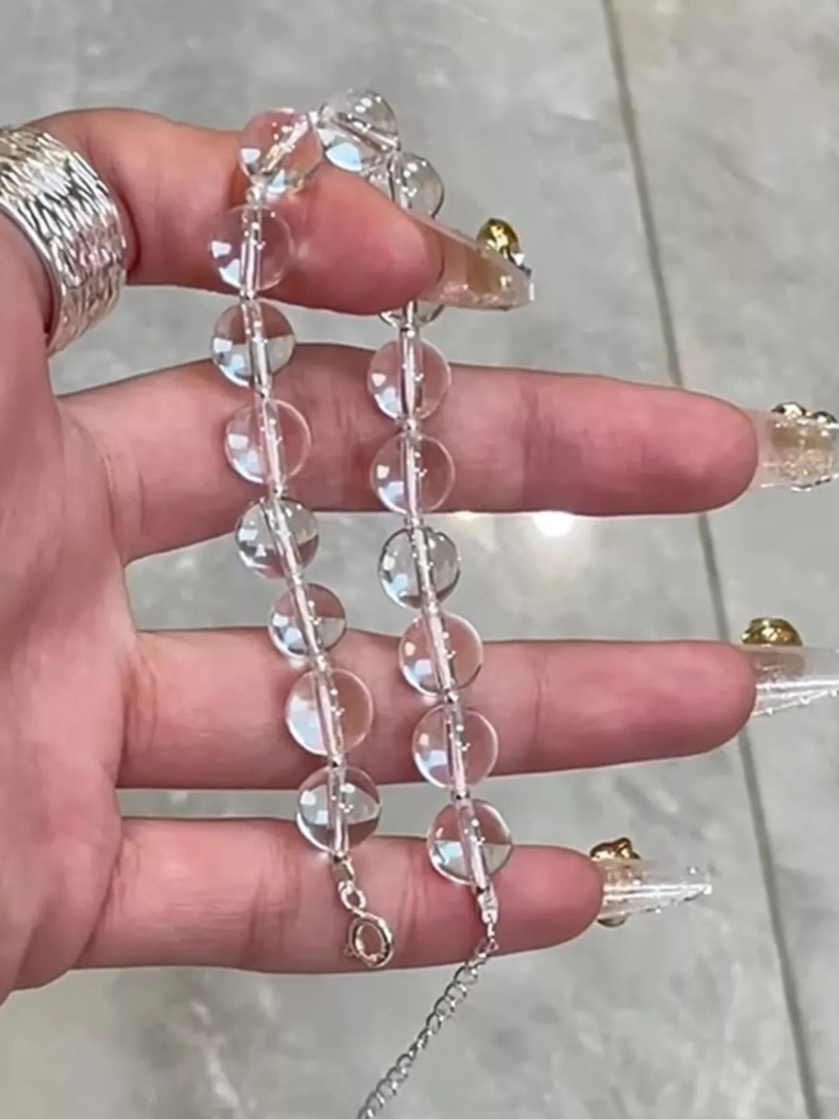 925 Sterling Silver Crystal Bead Bracelet - Lilixa.store