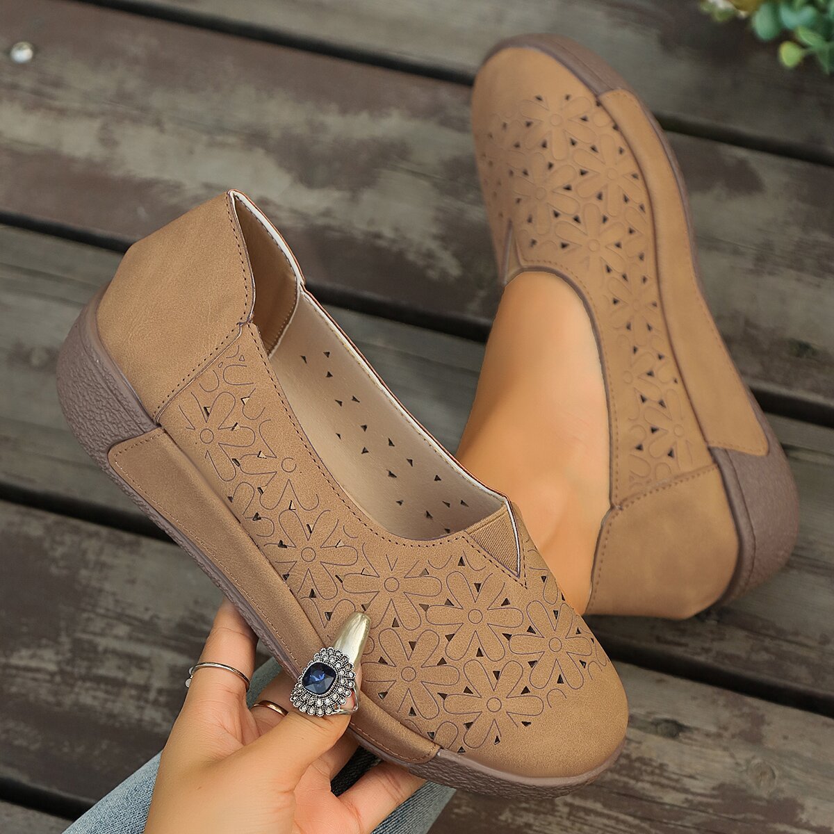 Hollow-Out Casual Loafers, view 5