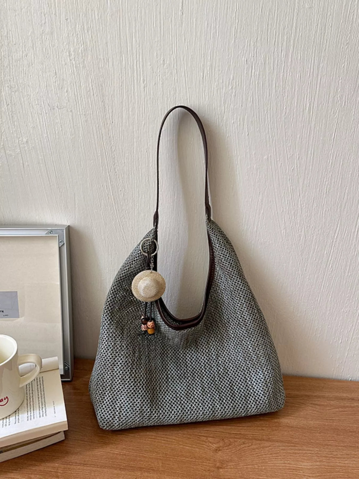 Textured Woven Shoulder Bag - Lilixa.store