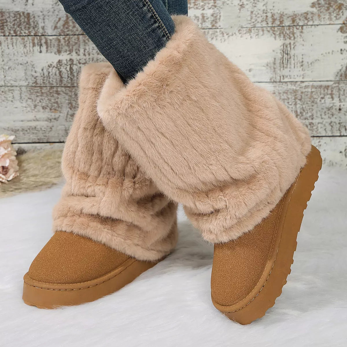 Round Toe Platform Boots
