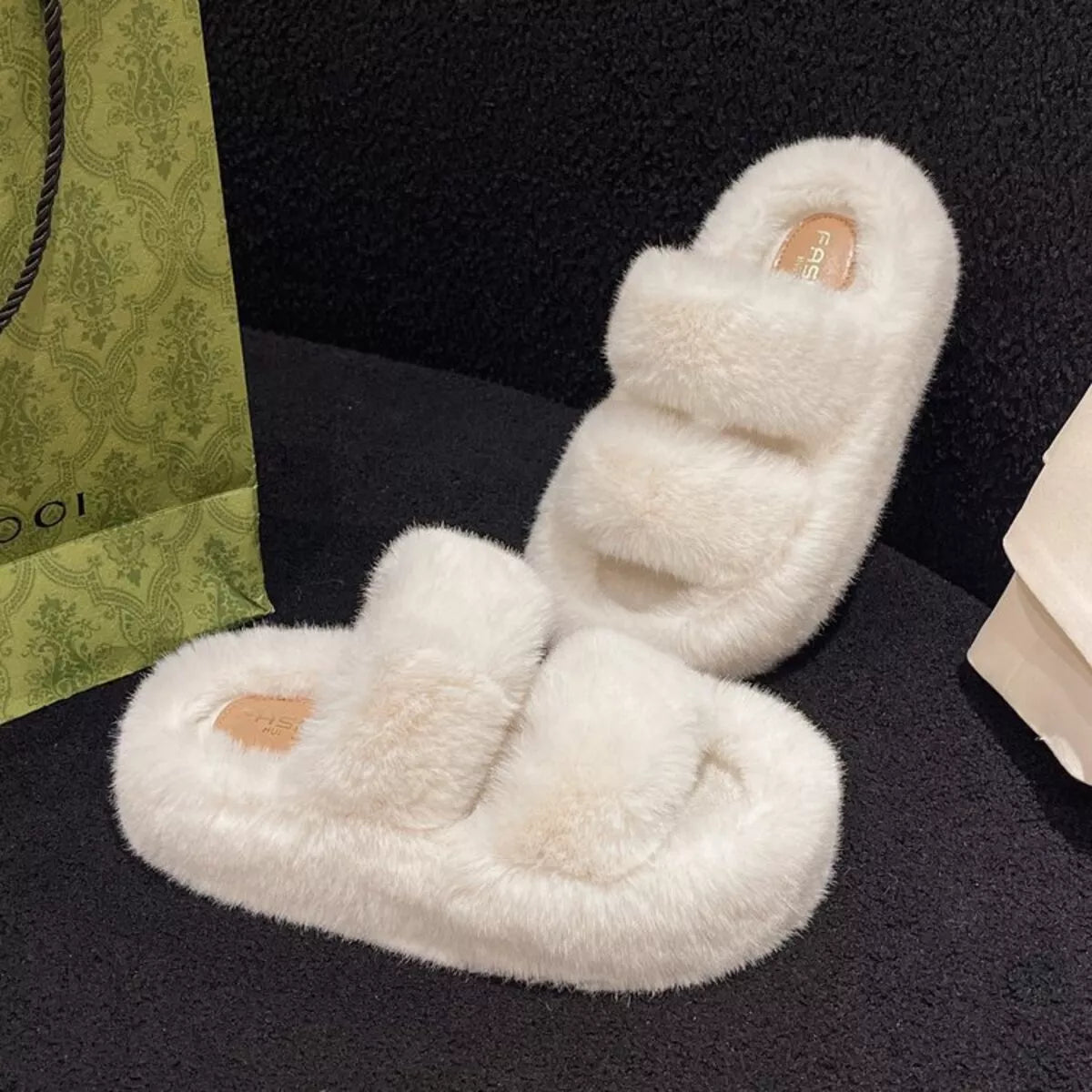 Fuzzy Open Toe Slippers - Lilixa.store
