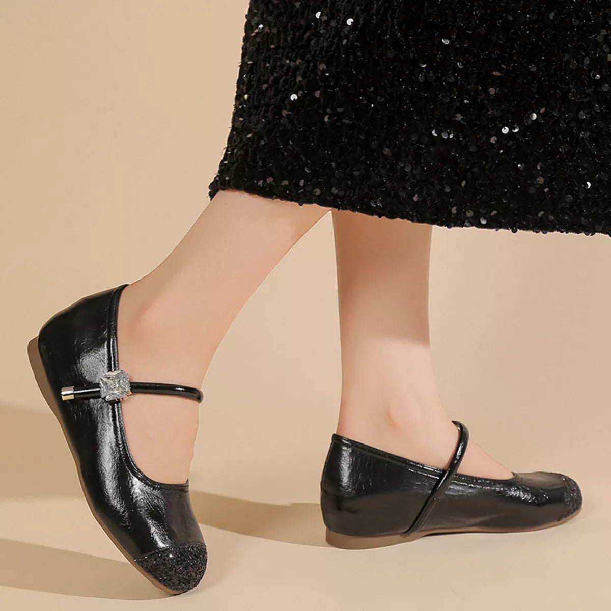 Round Toe Mary Jane Loafers, view 4