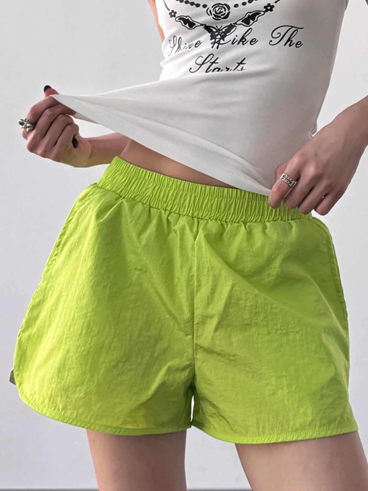Elastic Waist Active Shorts - Lilixa.store