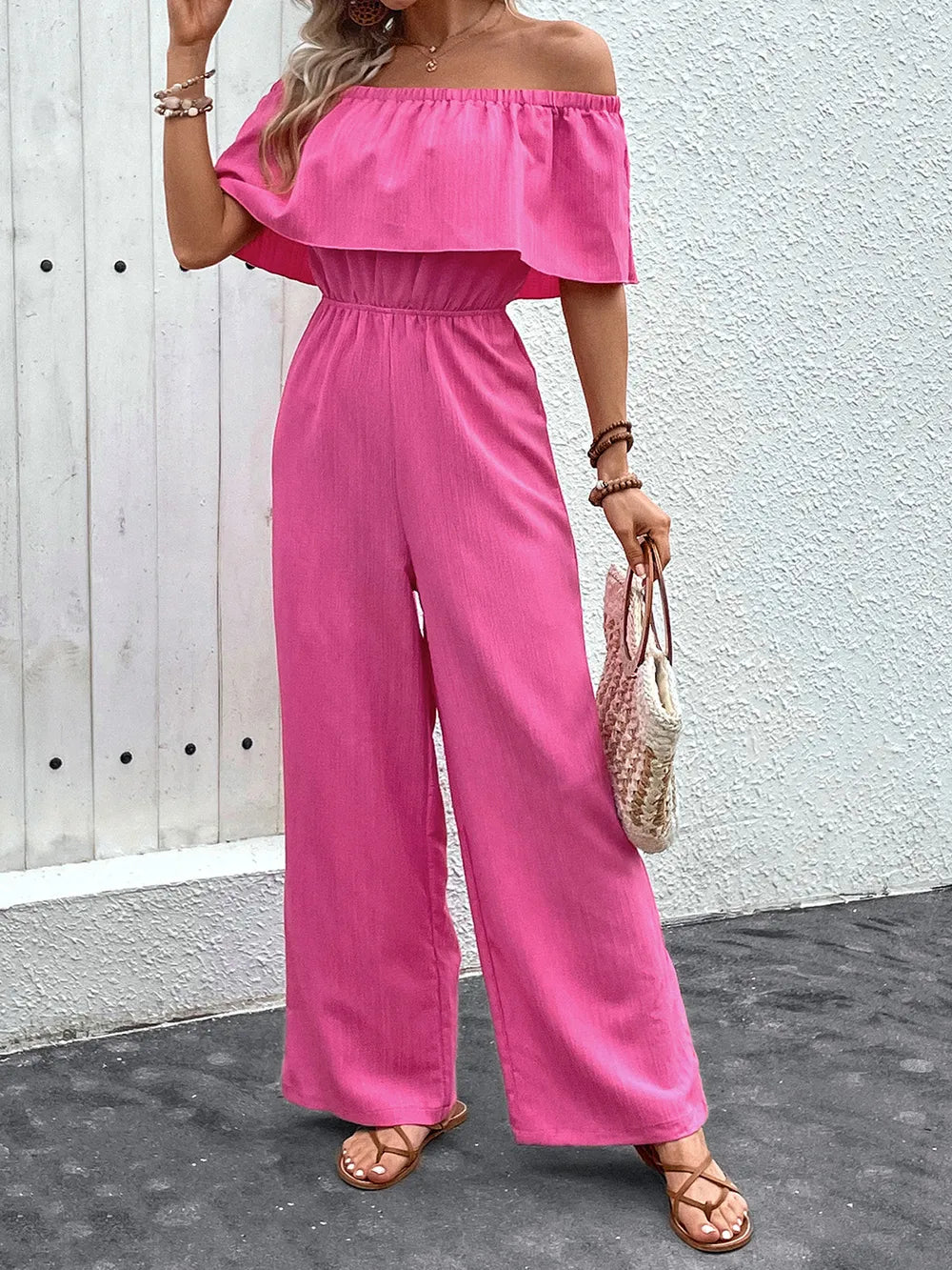 Perfee Off-Shoulder Wide Leg Jumpsuit - Lilixa.store