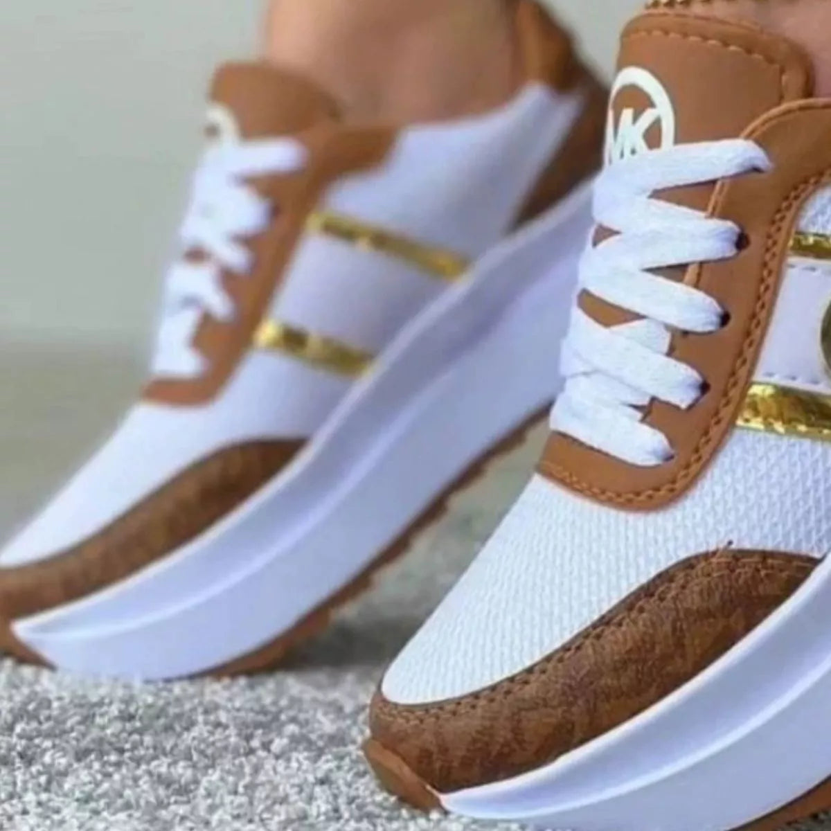 Round Toe Platform Sneakers - Lilixa.store