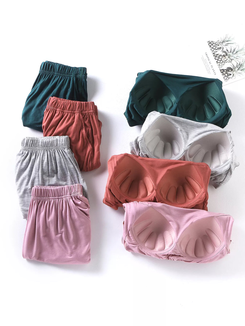 Plus Size Padded Round Neck Modal T-Shirt and Shorts Set - Lilixa.store
